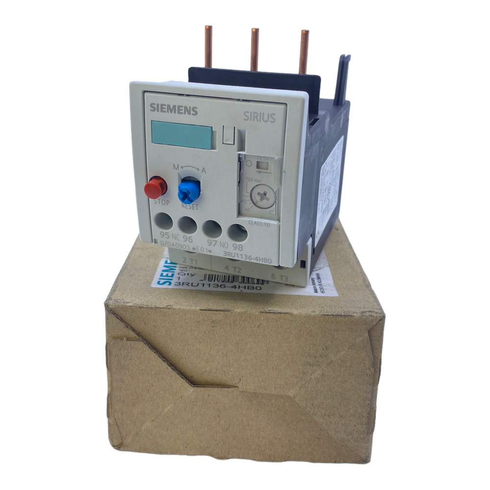Siemens 3RU1136-4HB0 Overload Relay 22 Kw 1 Closer, 1 Opener 3RU1136-4HB0 3RU
