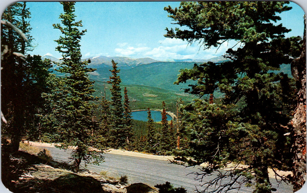 Vintage Postcard Echo Lake Mt Evans Highway Scenic Colorado