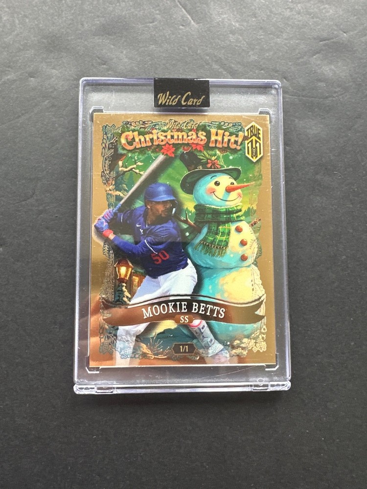 Mookie Betts True 1/1 Christmas Hits Wild Card