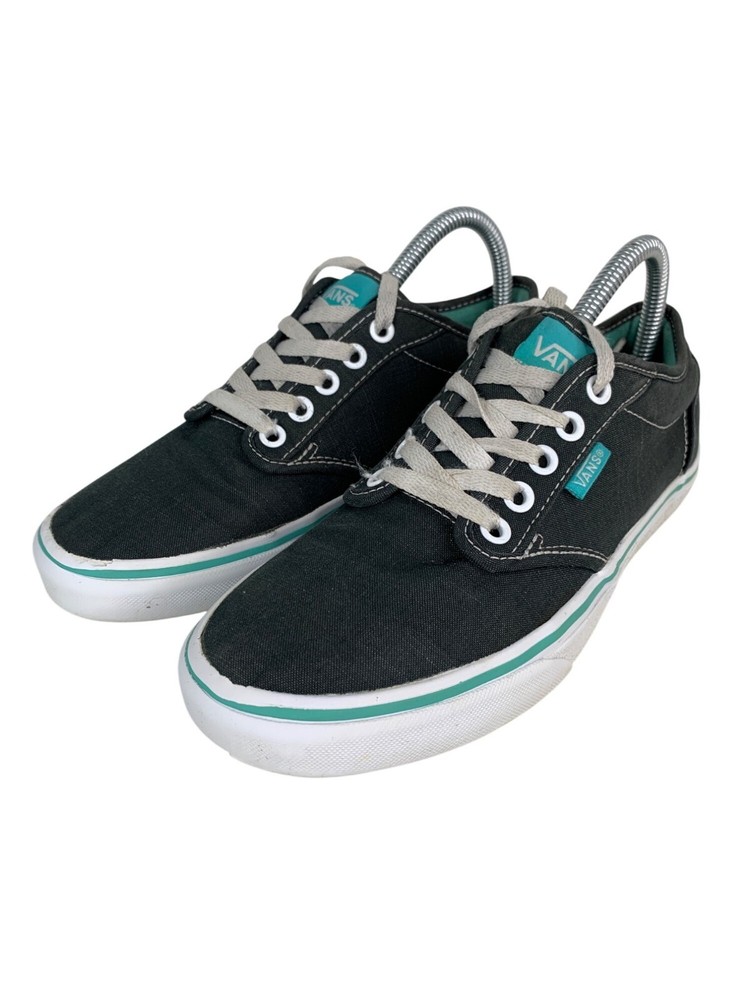 Vans Womens Black & Green Canvas Sneakers Size 8.5