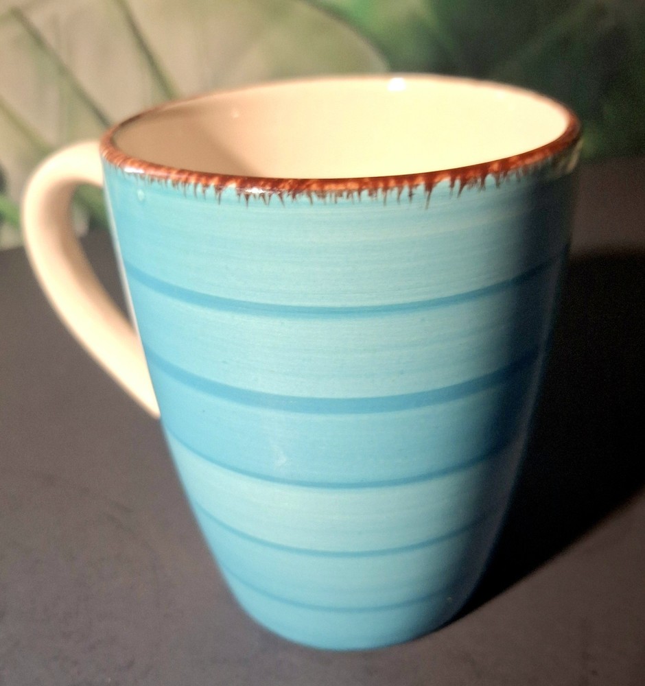Turquoise Swirl & Brown Royal Norfolk Coffee Tea Mug Stoneware Replacement
