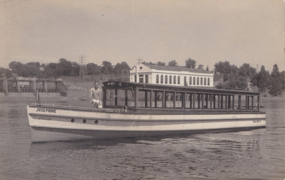 RPPC THAT YOUNG FELLA IS NOT HER CAPTAIN a Tour Boat at Kilbourn Dam built 1908