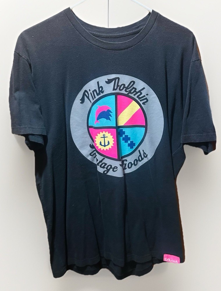 Pink + Dolphin Clothing Vintage Goods Logo DS Promo T Shirt Men's LARGE