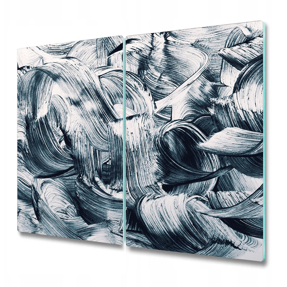 Tempered Glass Cutting Board Paint Strokes Large Graphic Illustration 2x30x52