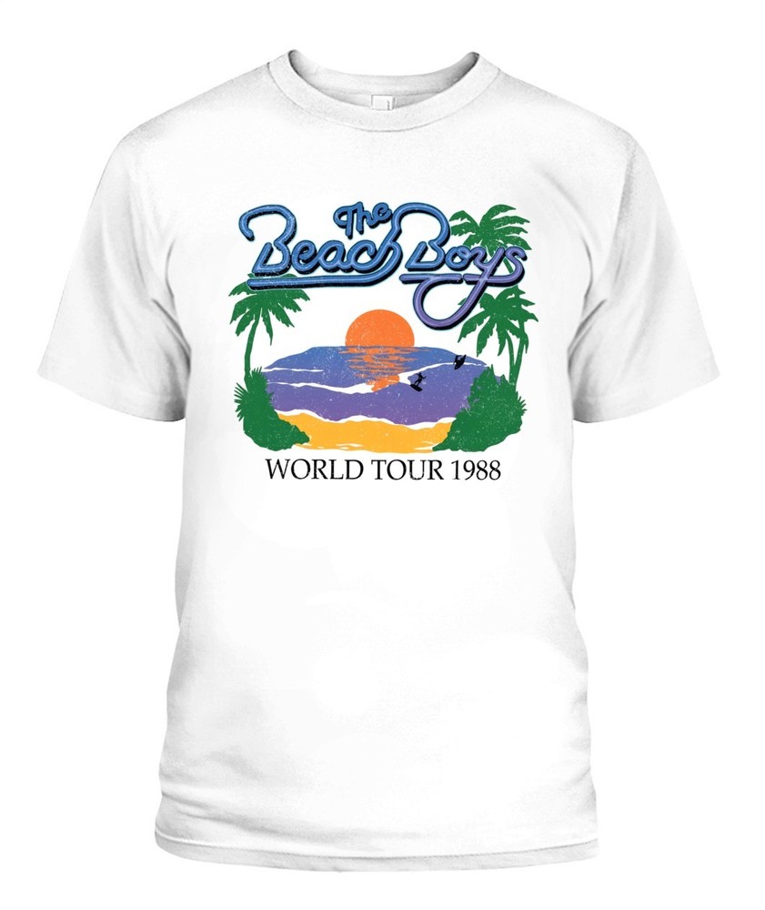 Vintage The Beach Boys World Tour 1988 short sleeve classic shirt S-5XL