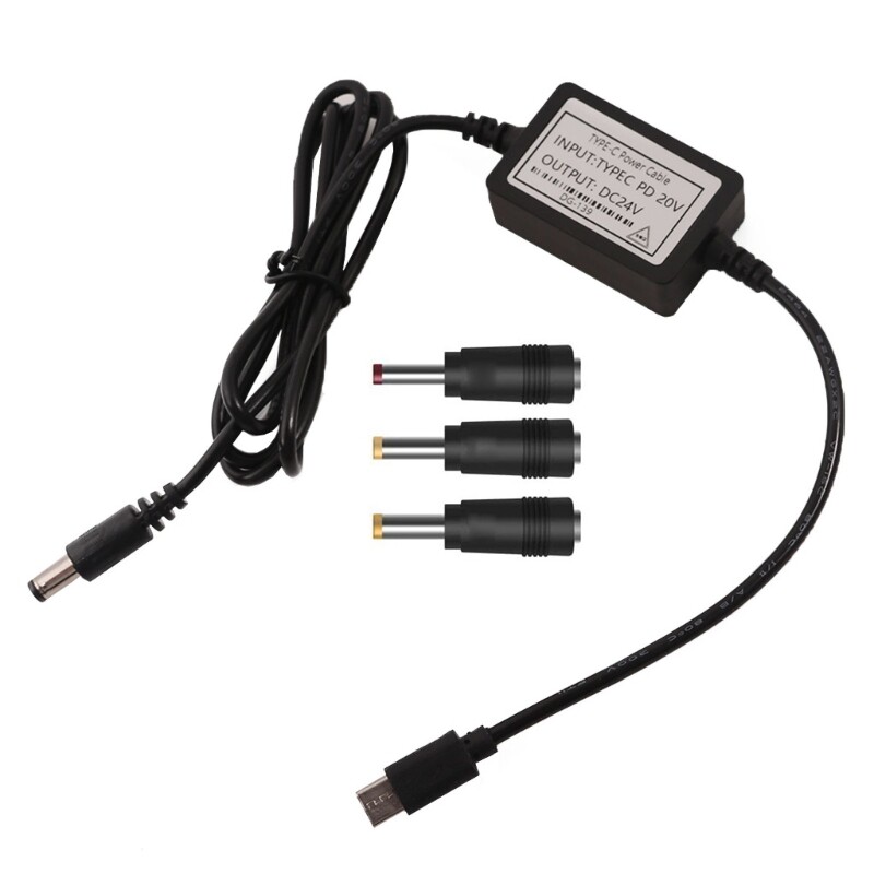 USB C to 5.5x2.1mm Charging Cable for Laptop with 3 Adapters