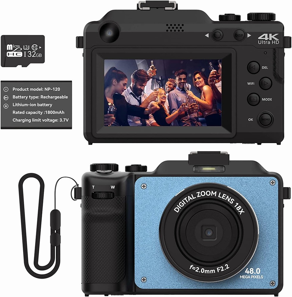 4K Digital Camera for Photography 48MP Vlogging Camera for YouTube with 3.0’’ 18