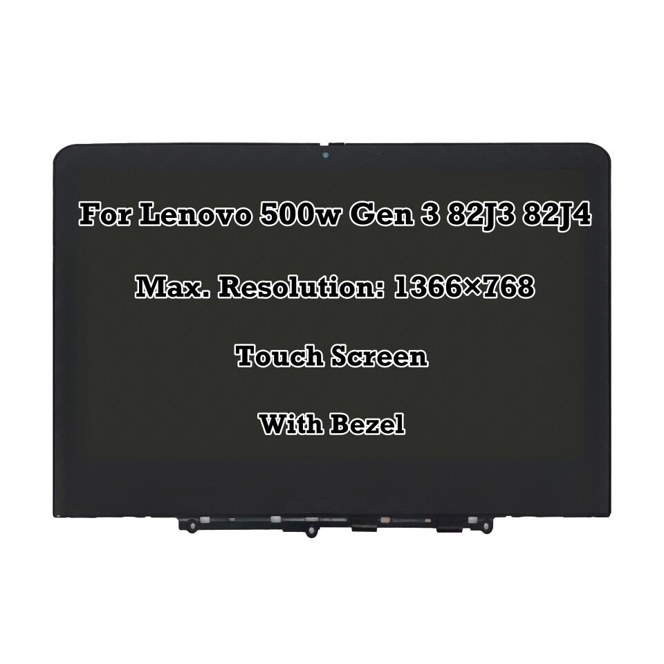 11.6-inch LCD Touch Screen Digitizer for Lenovo 500w Gen 3 1366x768 Display Assembly