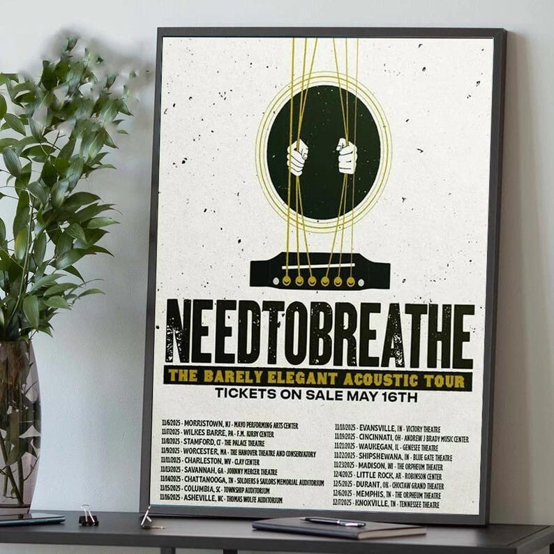 Needtobreathe The Barely Elegant Acoustic Tour 2025 Folk Rock Poster