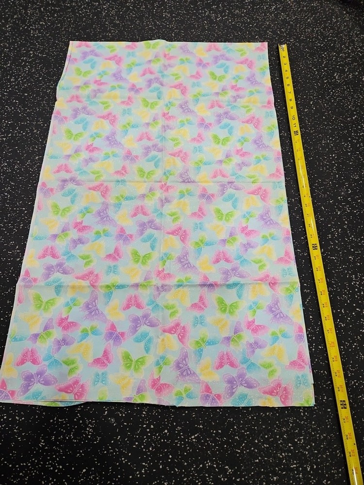 Lot of 2 Yards Glitter Butterflies Cotton Fabric