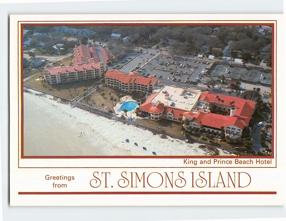Postcard King and Prince Beach Hotel Greetings from St. Simons Island GA USA