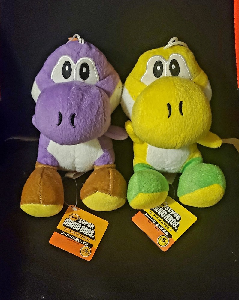 Nintendo Yoshi Plush Dolls Purple & Yellow Super Mario Bros. Collectible