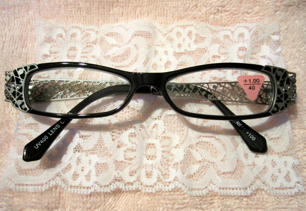 Filigree Reading Glasses 1.00 - Black / Silver Filigree