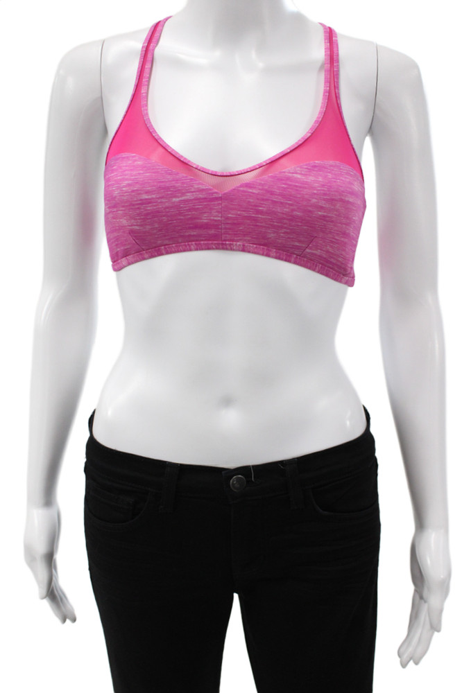 Lululemon Womens Mesh Trim V Neck Sports Bra Pink Size 4Free Shipping in US $100+ Orders | $6.95 Orders Below