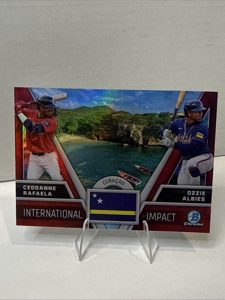Ozzie Albies / Ceddanne Rafaela 2024 Bowman Chrome #II-7 International Impact