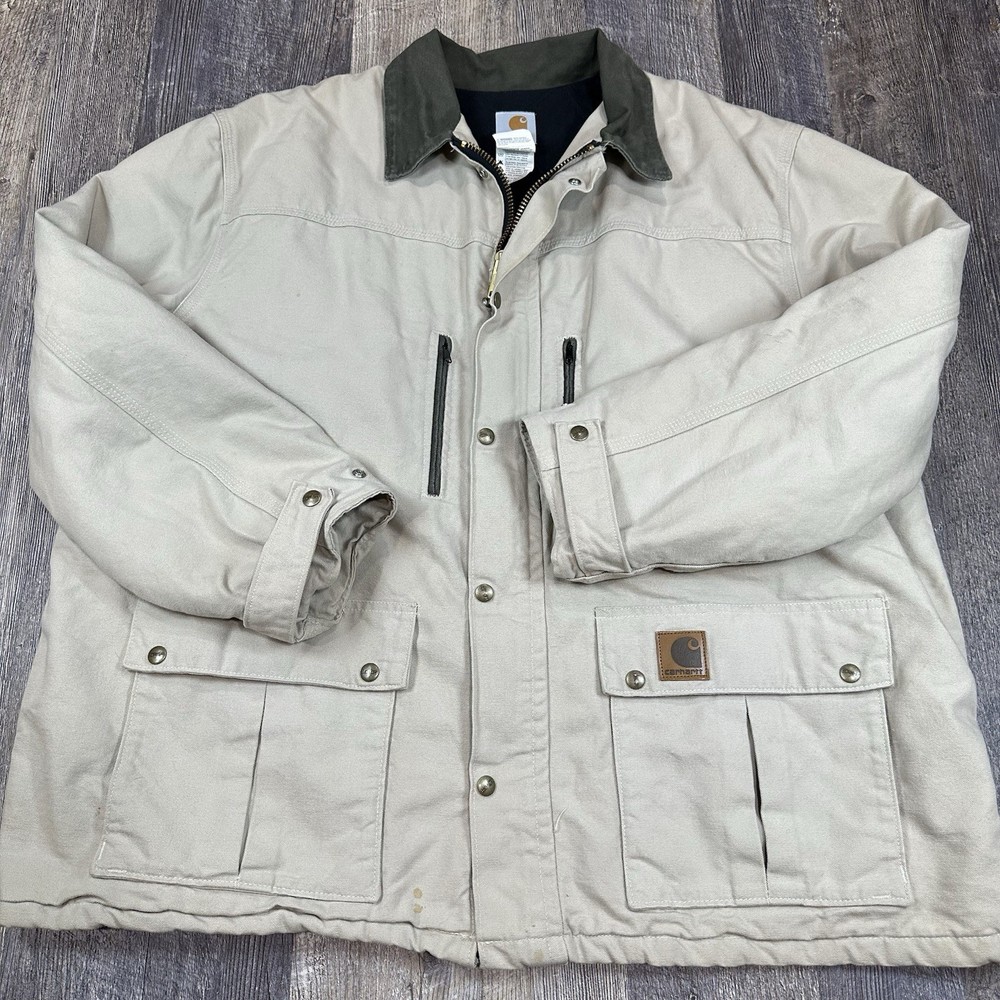 Carhartt Men’s 2XL Chore Jacket C43 Stone Duck Canvas USA Made Vintage 1999