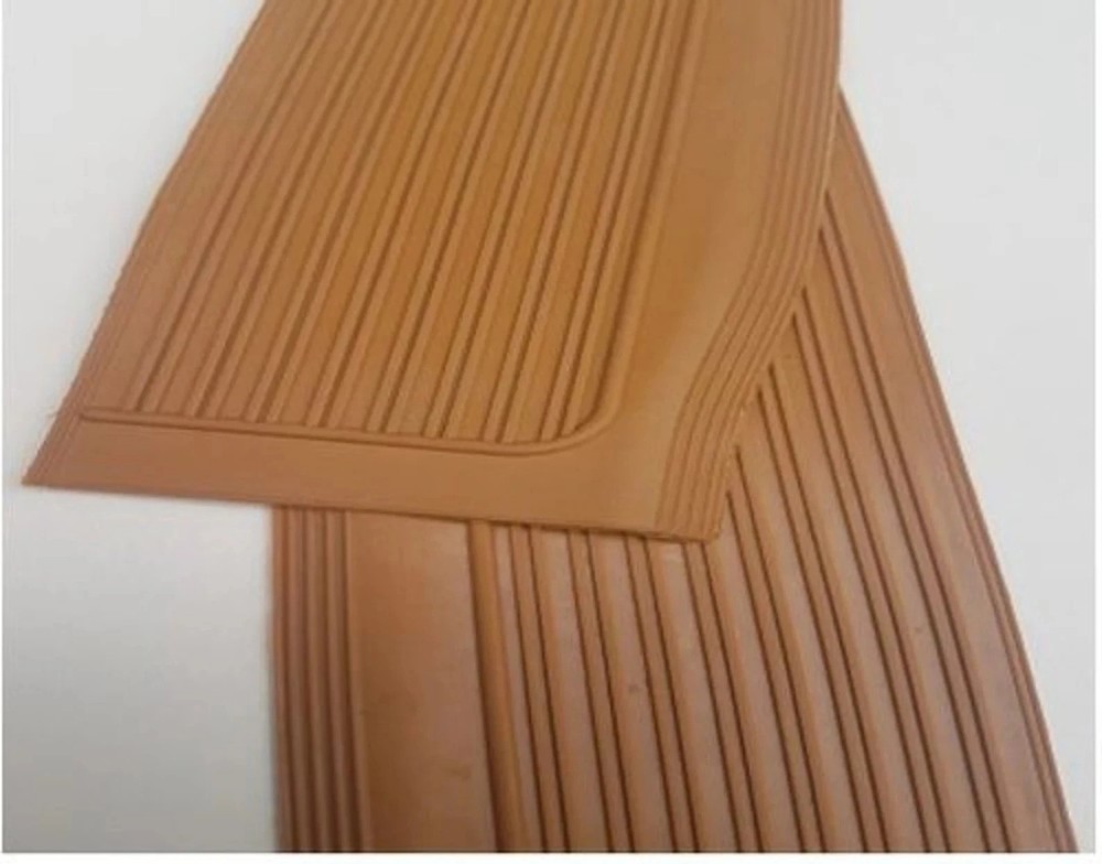 For Mercedes-Benz R107 SL-SLC KLASSE Pair Rubber Door Sill Mats Protect Palomino