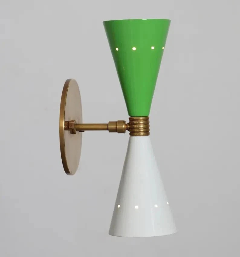Handmade Double Light Brass Sconce Mid Century Style Brass Wall Lamp