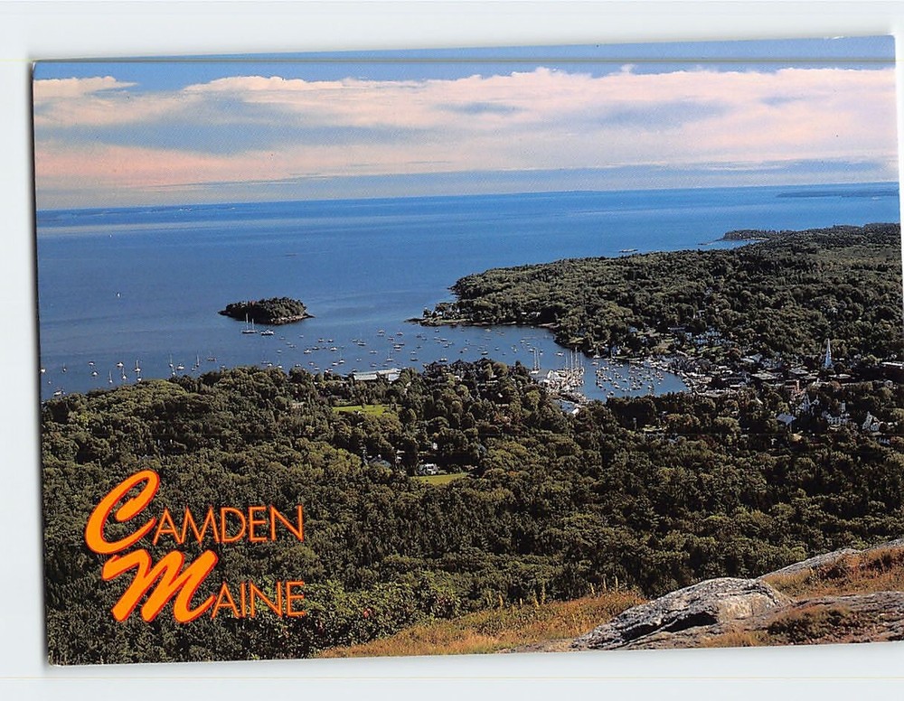 Postcard Camden as seen from Mount Battle Camden Hills State Park Camden ME USA