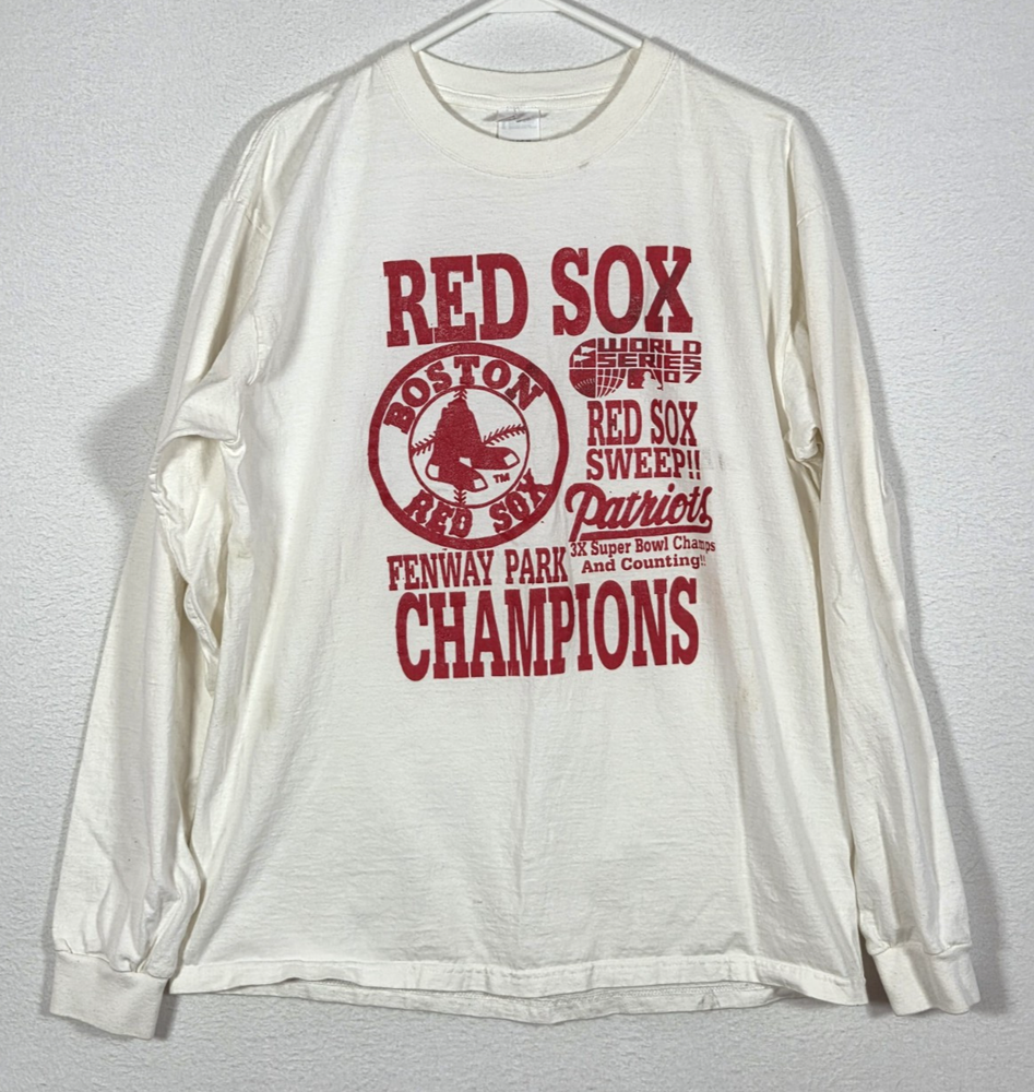 VTG Men's SZ L Large Boston Red Sox Yankees Suck Doubke Sided Shirt World Series