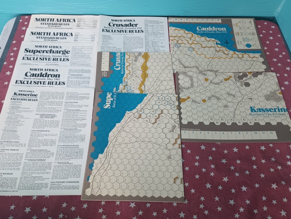 SPI Wargame North Africa WWII Four Battles Parts Only No Counters