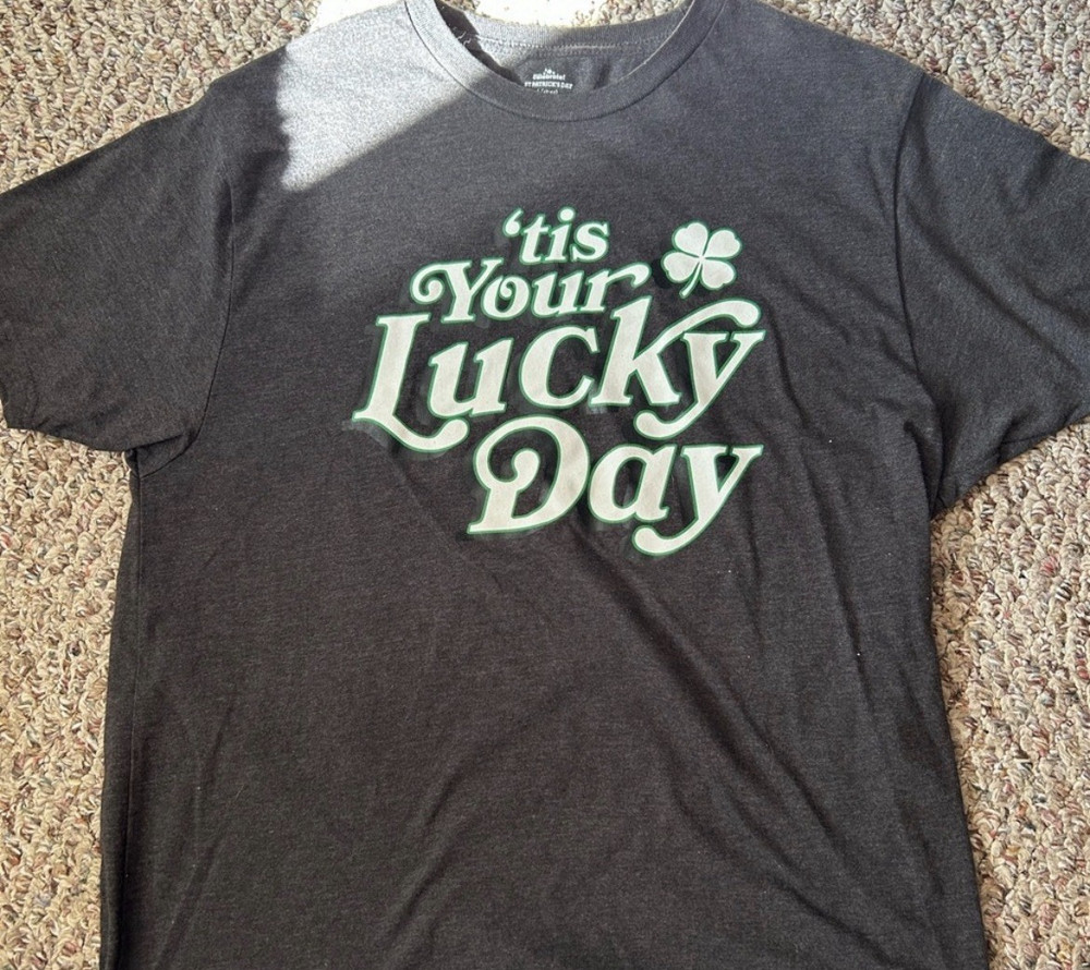 Way To Celebrate Dark Gray Graphic Crew Neck Men's Short Sleeve T-Shirt Size L