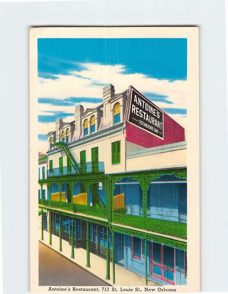 Postcard Antoine's Restaurant 713 St. Louis Street New Orleans Louisiana USA