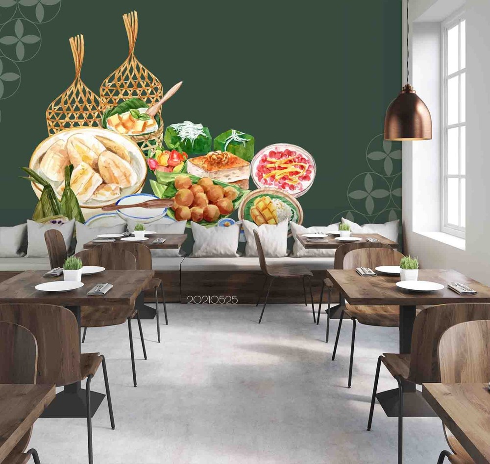 3D Food Illustration Wall Murals Wallpaper Murals Wall Sticker