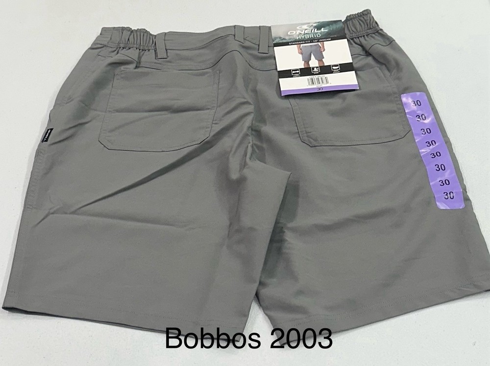 O'Neill Men's Hybrid Standard Fit 2-Way Stretch Shorts, Gray, Size 30
