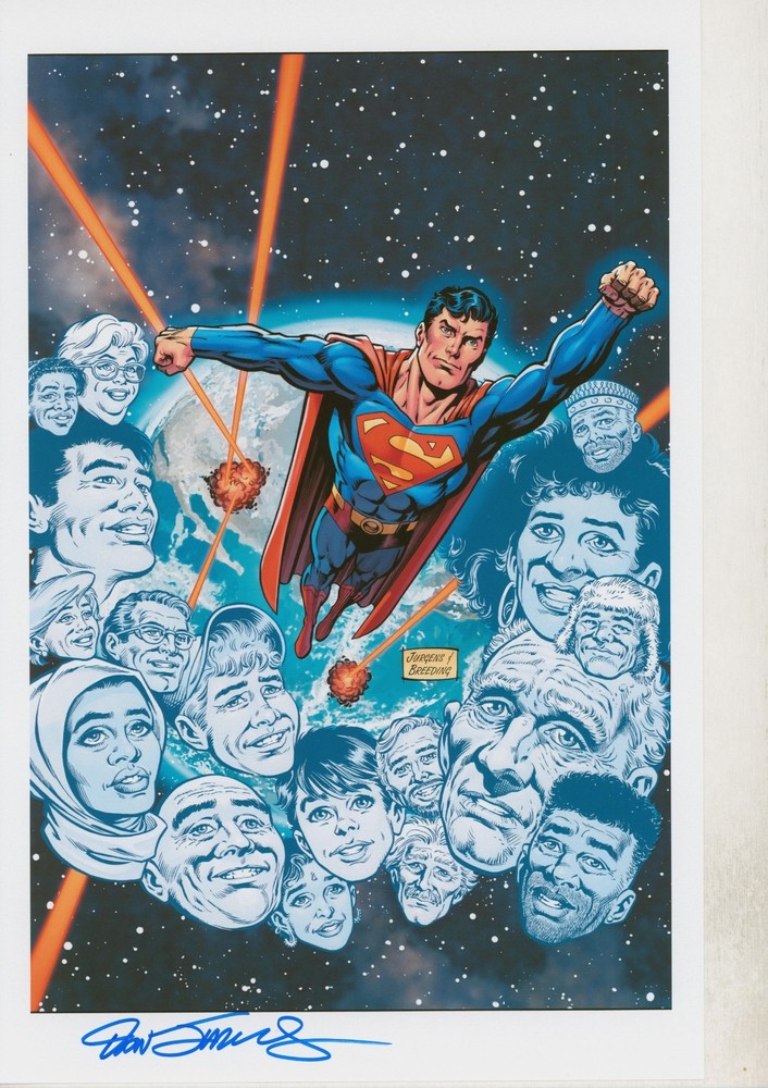 Dan Jurgens SIGNED DC Comics Super Hero Art Print ~ Superman