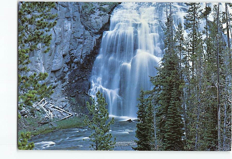 Postcard Gibbon Falls Yellowstone National Park Wyoming USA
