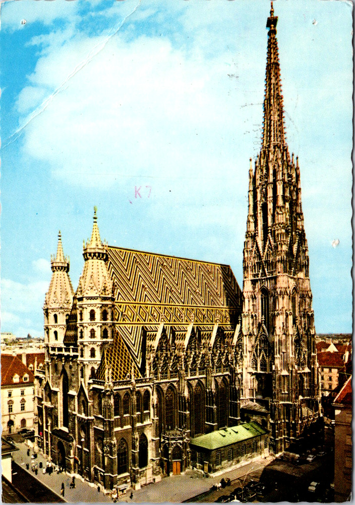 Vintage Postcard Vienna Austria St Stephens Cathedral Gothic Design