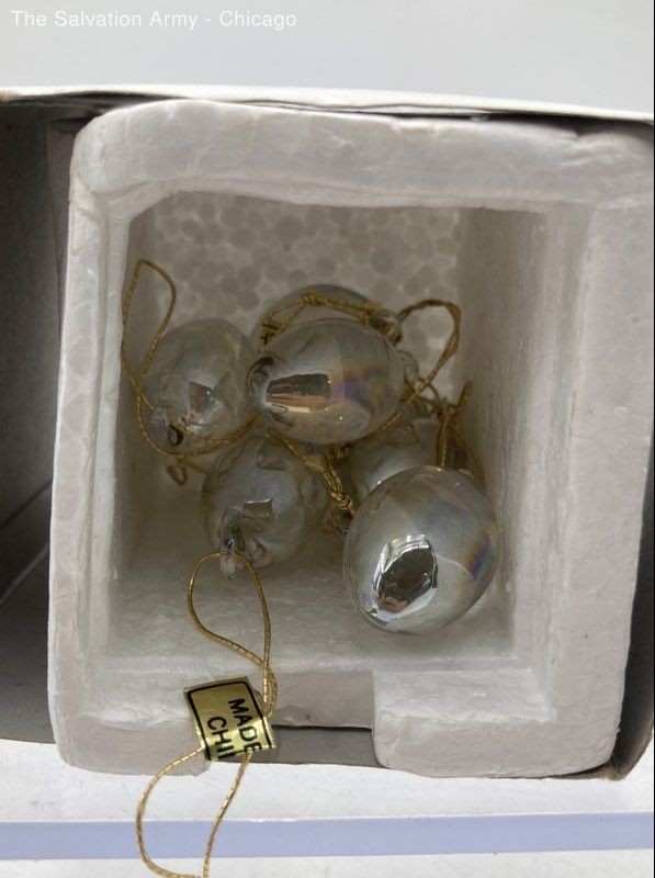 Set Of 12 Egg Shape Decorative Hand Blown Crystal Glass Christmas Ornaments