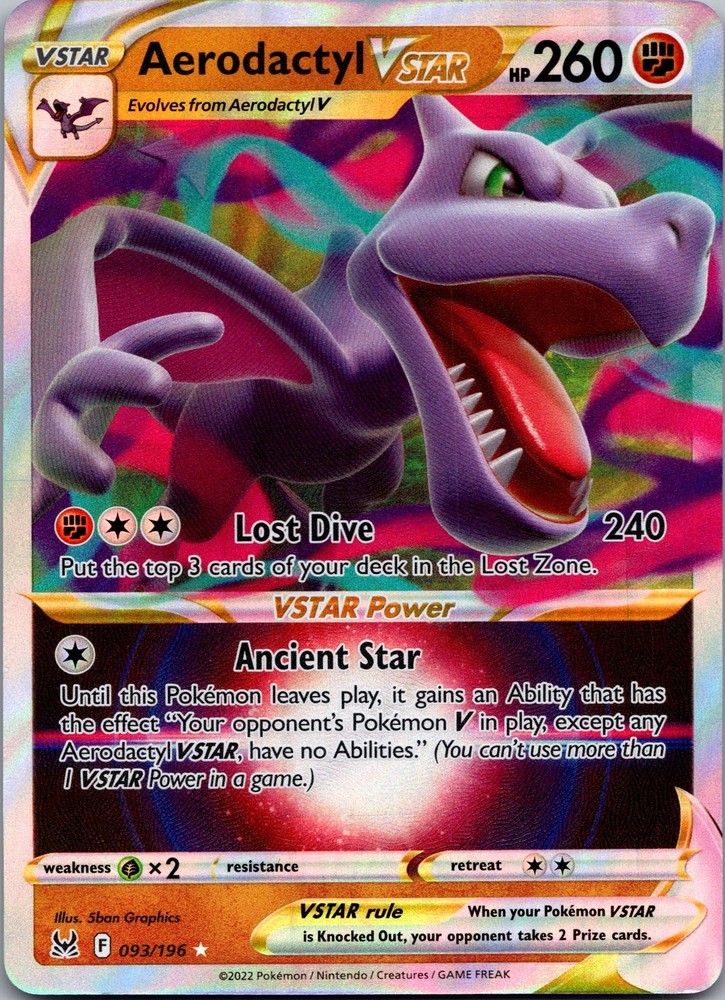 Aerodactyl VSTAR Holo Ultra Rare SWSH11: Lost Origin 093/196 NM