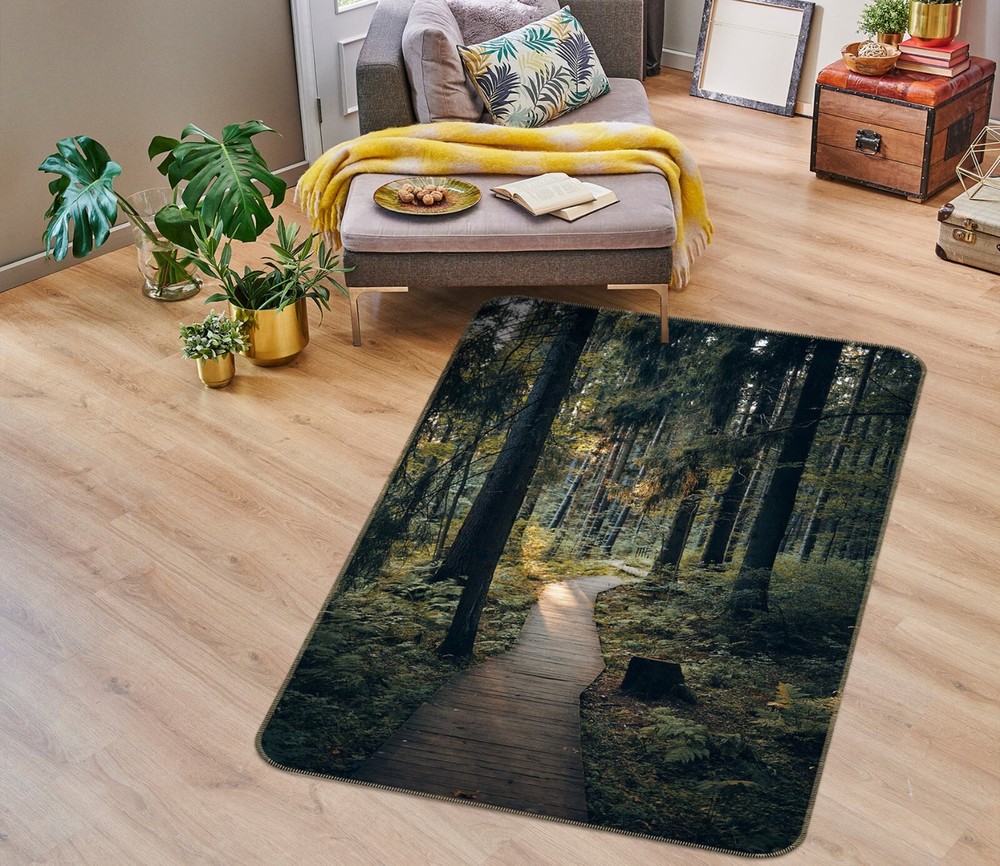 3D Forest Tree Path ZHUC433 Game Non Slip Carpet Mat Photo Carpet Amy