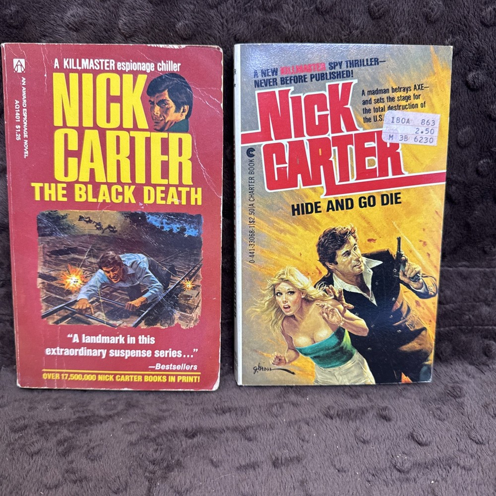 Nick Carter Killmaster Executioners Lot of 2 Vintage Spy Thriller Paperbacks