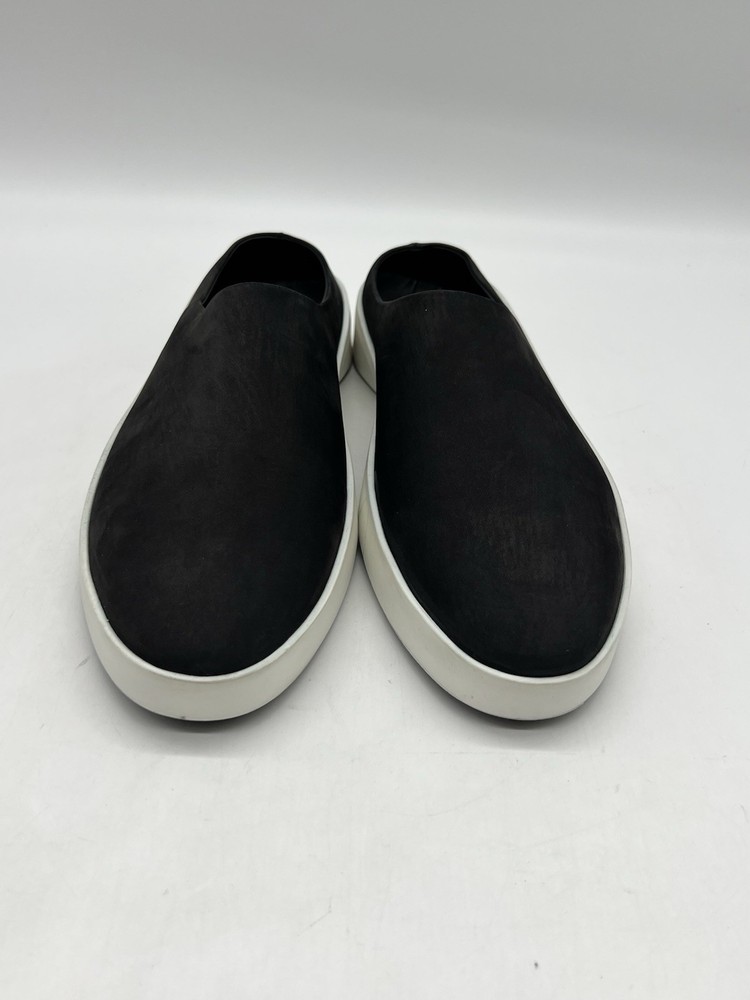 Wolf & Shepherd Cruise Mule Mens 12 Black White Nubuck Slip On Casual Shoes.