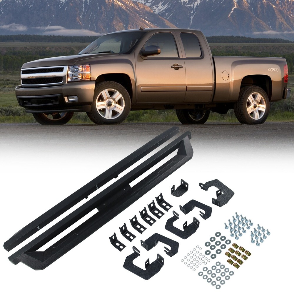 Side Step Nerf Bars Running Boards for 2007-2018 Silverado 1500 Extended/Double
