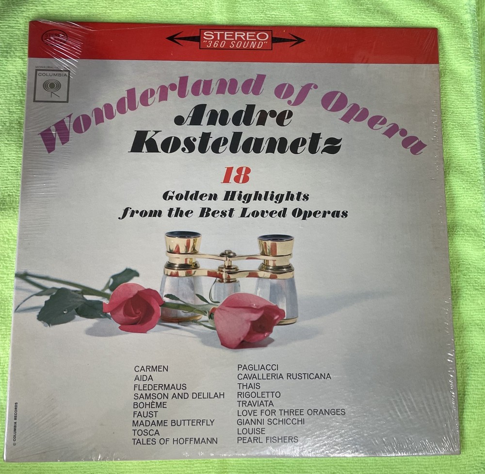 Andre Kostelanetz - Wonderland Of Opera Vinyl 1963 Columbia CS 8795 LP   VG / VG