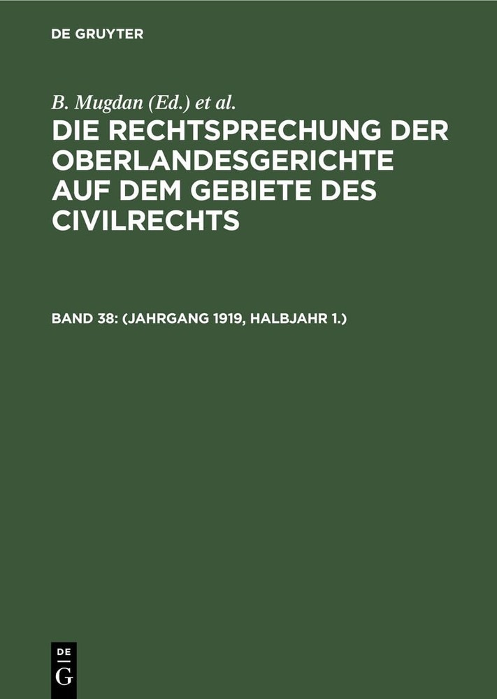 (Jahrgang 1919, Halbjahr 1.) (Hardback)