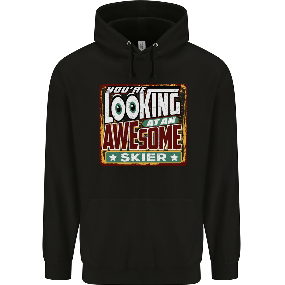Youre Looking at an Awesome Skier Mens 80% Cotton Hoodie