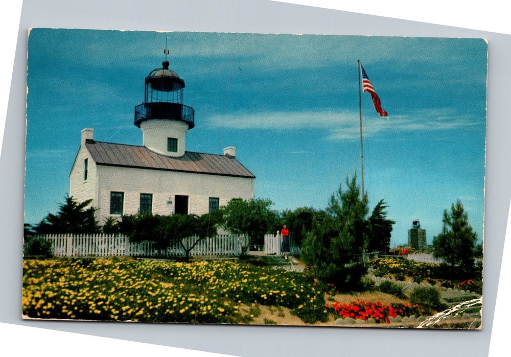 Old Spanish Lighthouse Point Loma San Diego CA Mirro-Krome Postcard 1966