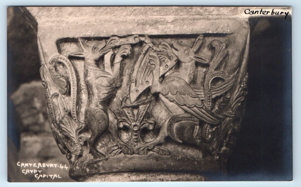 RPPC CANTERBURY Cathedral Crypt Capital UK W.A. Call Postcard