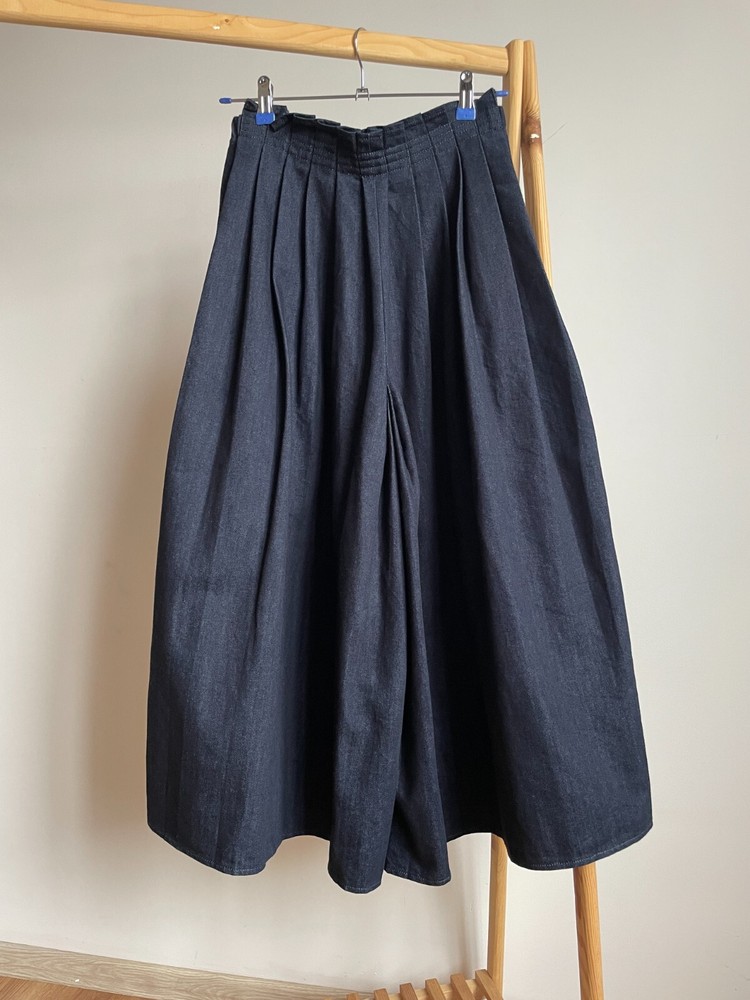 MM6 Maison Margiela Pleated Wide Leg Denim Cullotes Size EUR 38