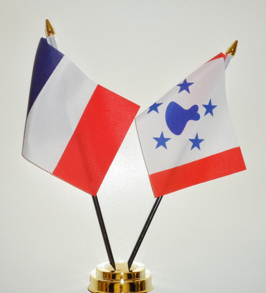 France & Austral Islands French Polynesia Friendship Table Flag Set