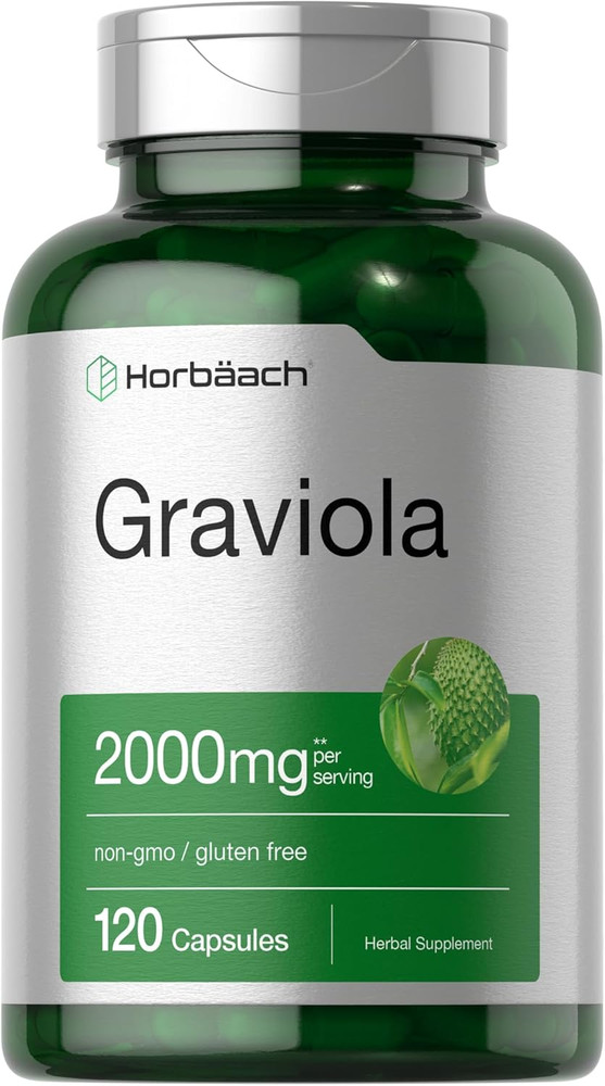 Graviola Capsules | 120 Count | Soursop (Annona Muricata) | Non-Gmo & Gluten Fre