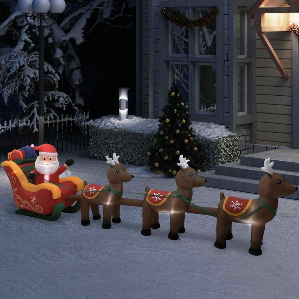 NNEVL Christmas Inflatable Santa and Reindeer Decoration LED 490 cm