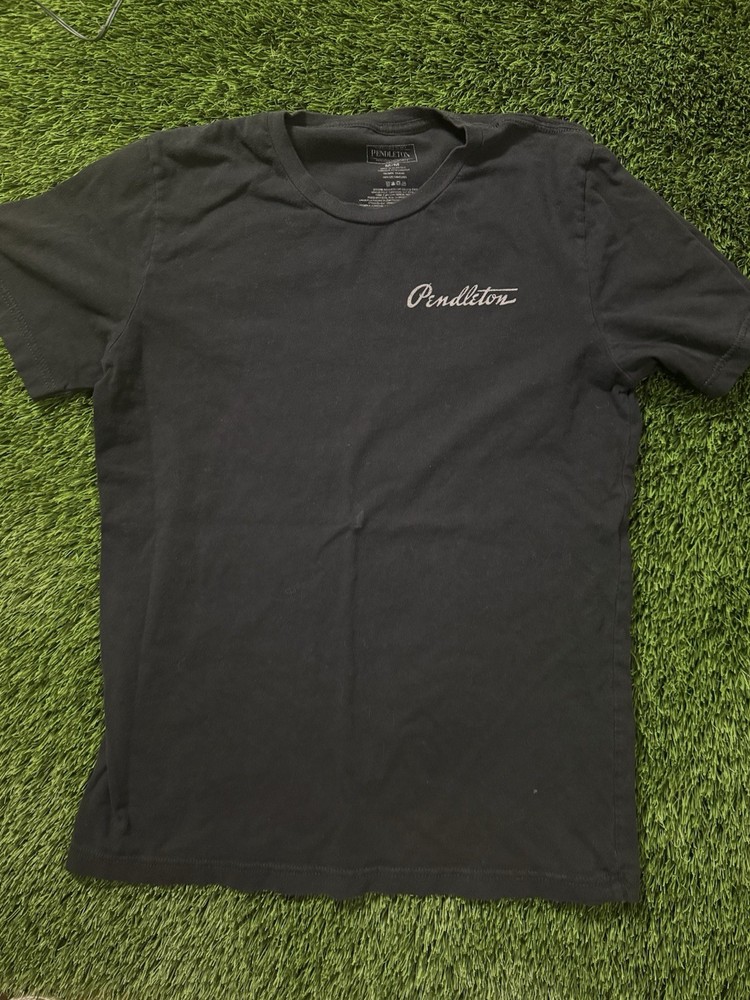 Pendleton Black Graphic T Shirt Mens Medium Woolen Mills Oregon Logo Tee