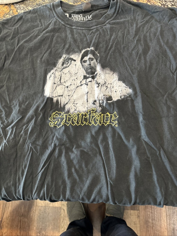 Scarface Graphic Tee Al Pacino Dragonfly Design Black XXL  