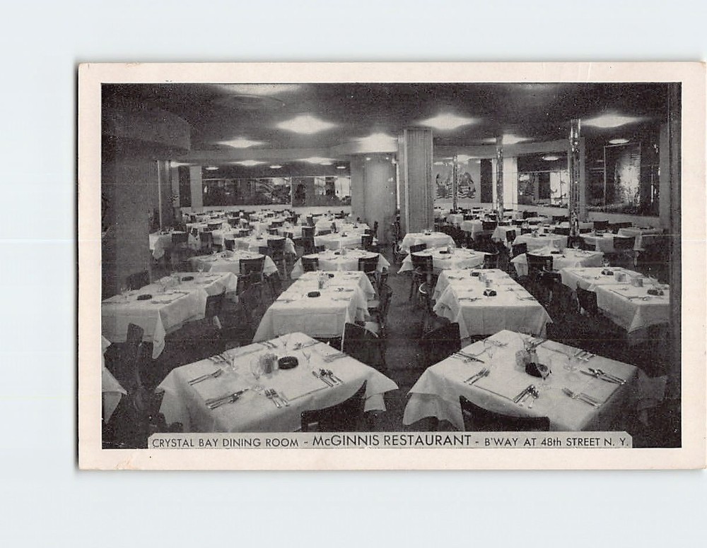 Postcard Crystal Bay Dining Room McGinnis Restaurant New York City New York USA